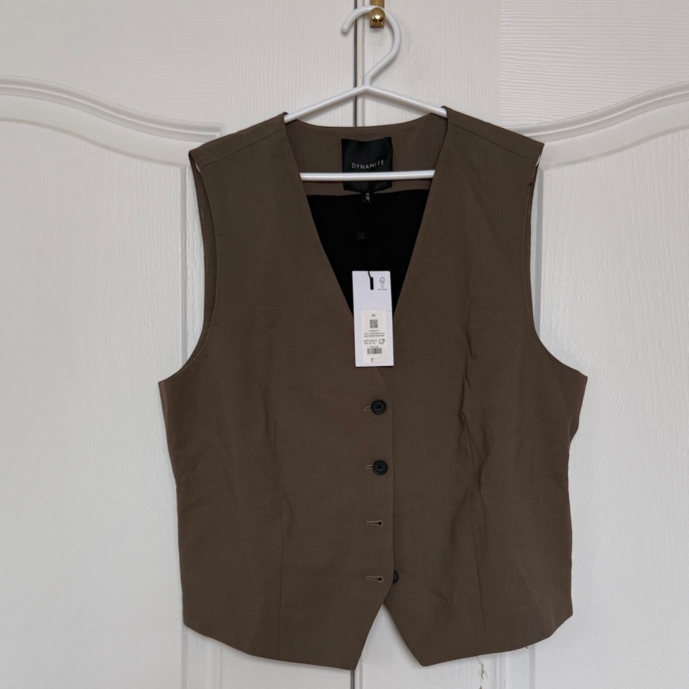 Brown Button-Up Vest Dynamite